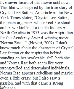 Norma Rae Discussion Question